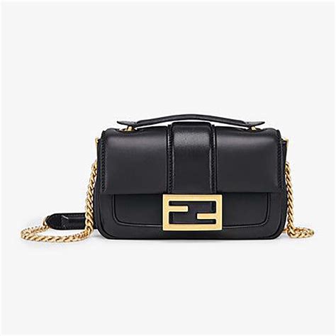 fendi black 2021 baguette chain bag|fendi handbags.